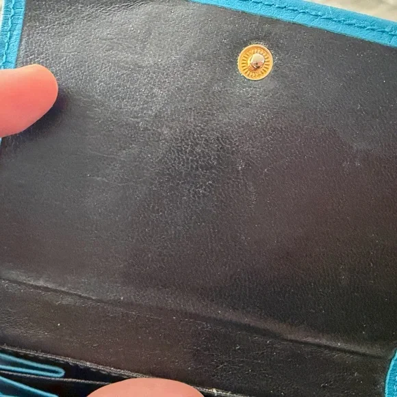 Yves Saint Laurent Turquoise Embossed Wallet - Picture 6 of 6